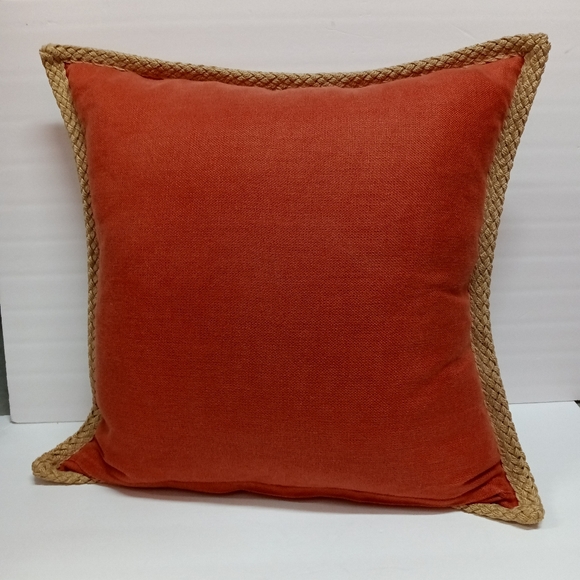 Pottery Barn Accents Pottery Barn Linen Pillow With Jute Braid Trim